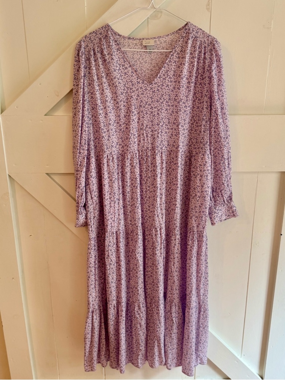 A New Day Small Lavender Floral Maxi Dress Long Sleeve Boho Cottagecore